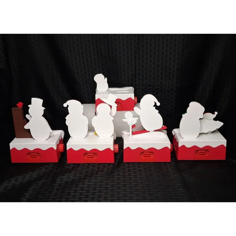 Hallmark 2018 Snow Many Memories Snowman Set of 4 w/Music & Motion Tested *VIDEO